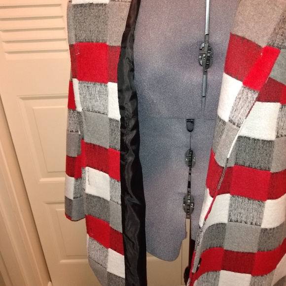 Trisha Tyler Checkered Button Up Jacket Women's Size L - Picture 6 of 8